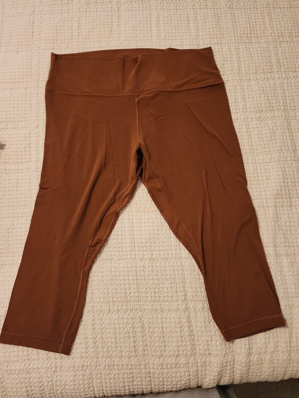 Lululemon Caramel Cropped Ankle Leggings Style Like New Sz 20 Athleisure